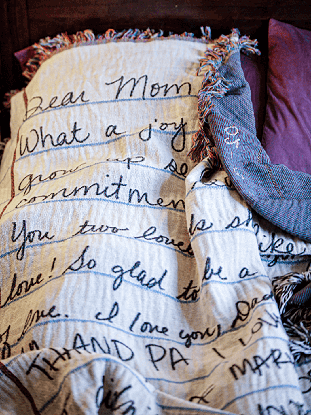 Letter Blanket Handwritten Letter Blanket Personalized Blanket myletterblanket