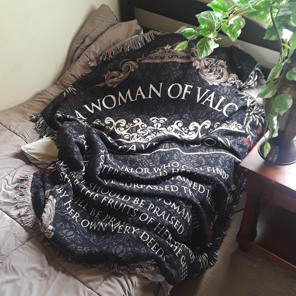 Personalized Woman of Valor Woven Blanket