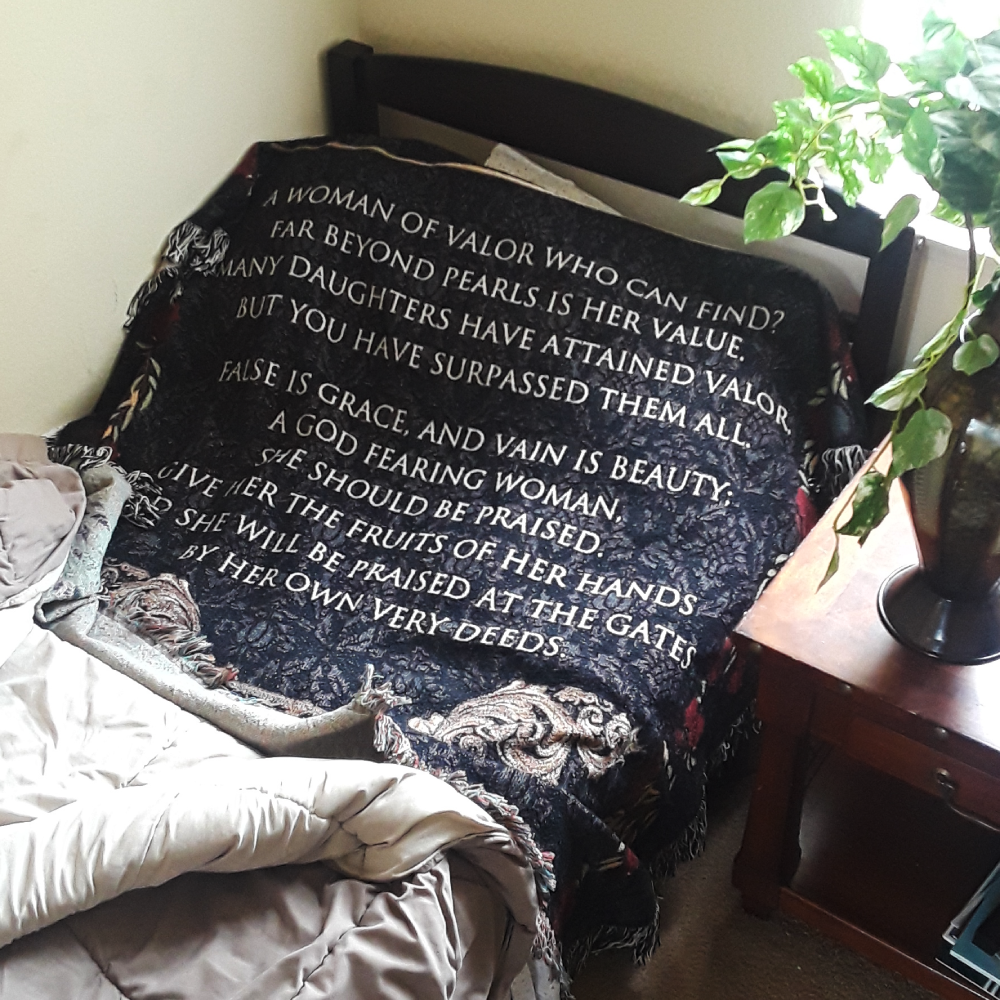 Personalized Woman of Valor Woven Blanket