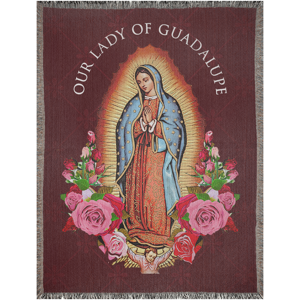 Our Lady of Guadalupe Woven Blanket - Red