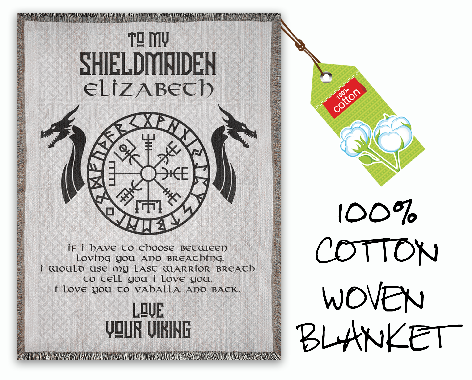 Viking Shieldmaiden Personalized Blanket