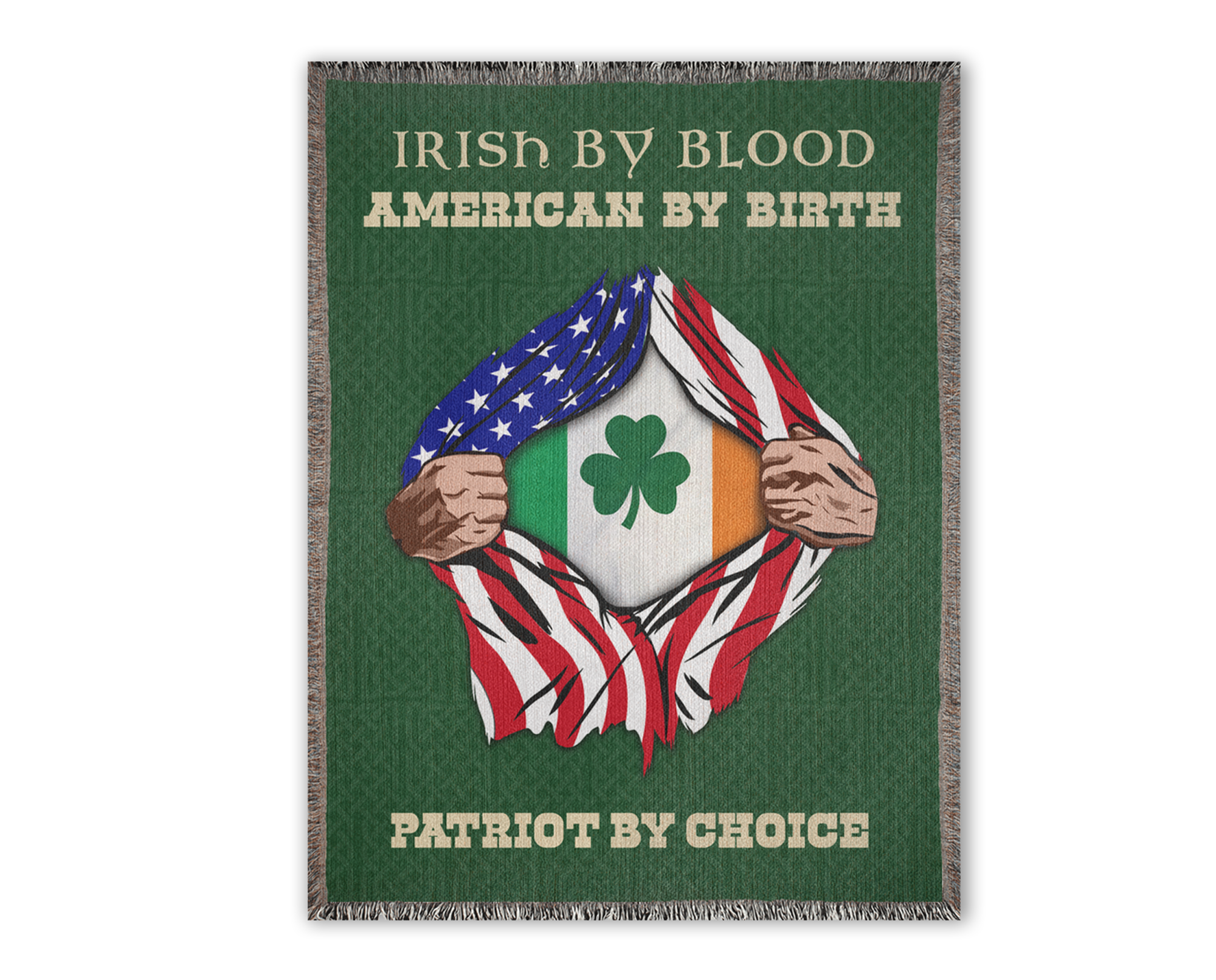 Irish By Blood American By Birth Woven Blanket