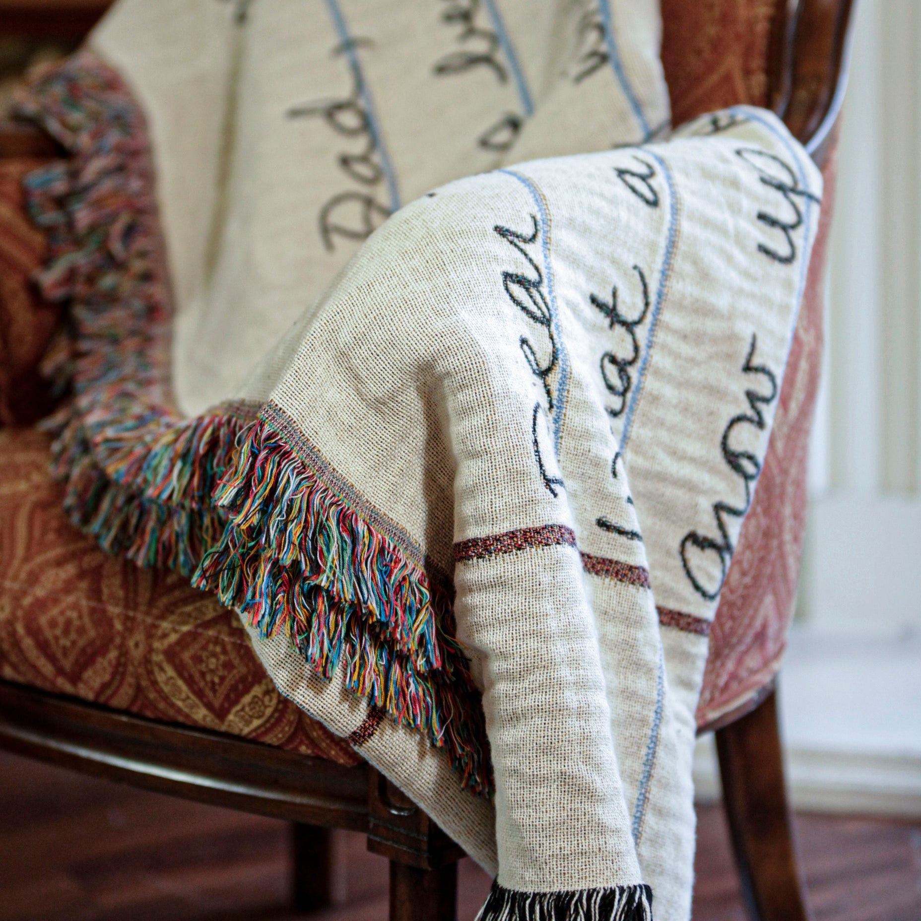 Personalized Woven Letter Blanket - With Your Handwriting