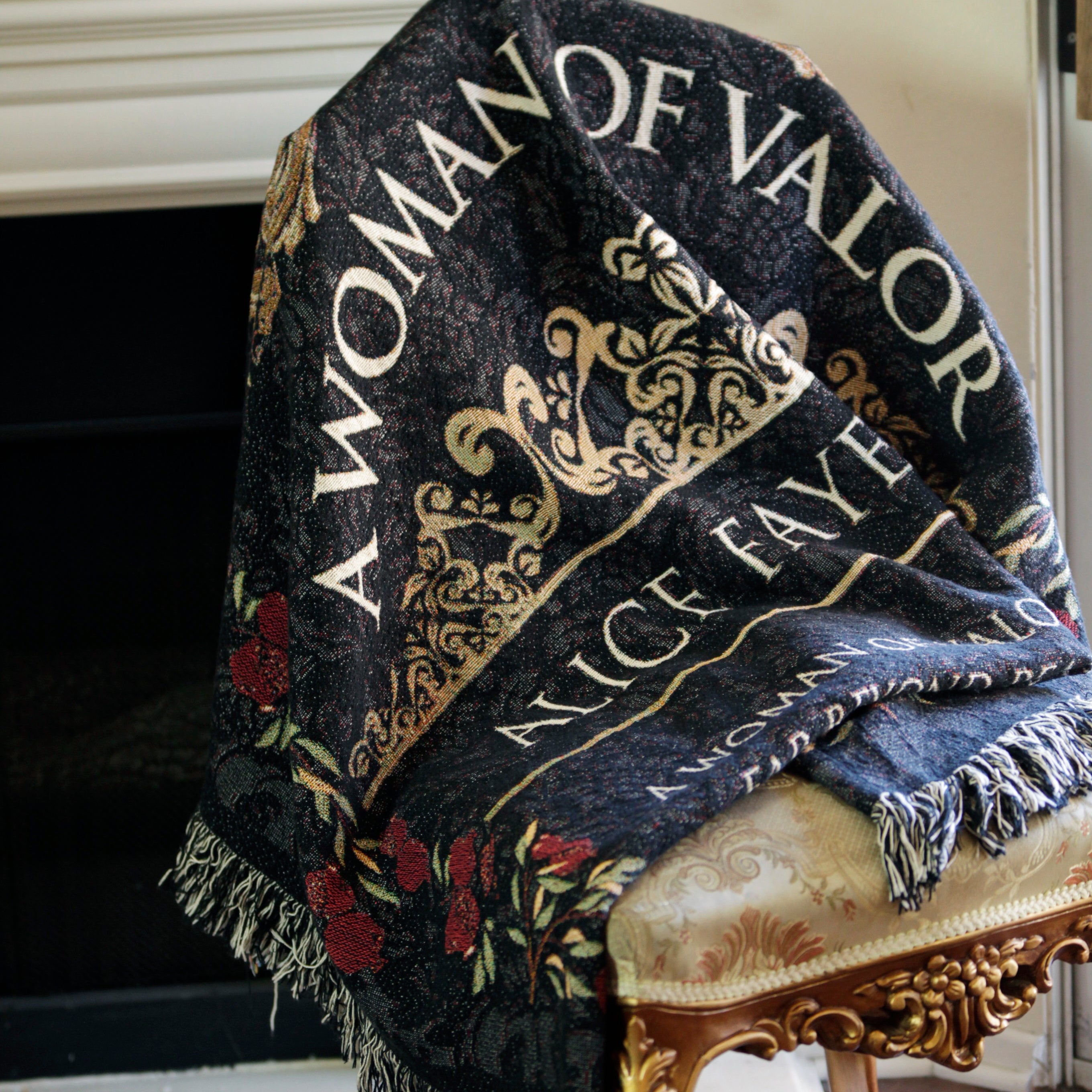 Personalized Woman of Valor Woven Blanket