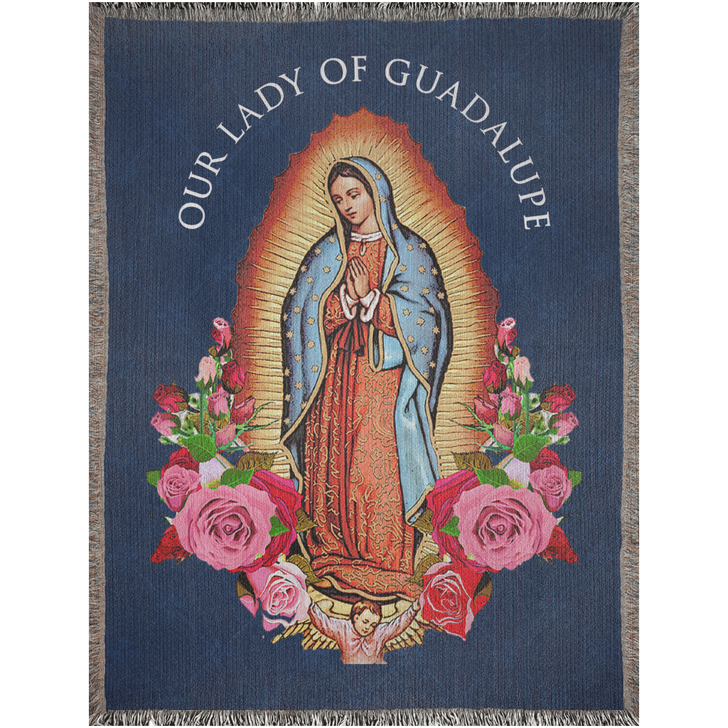 Our Lady of Guadalupe Woven Blanket - Blue