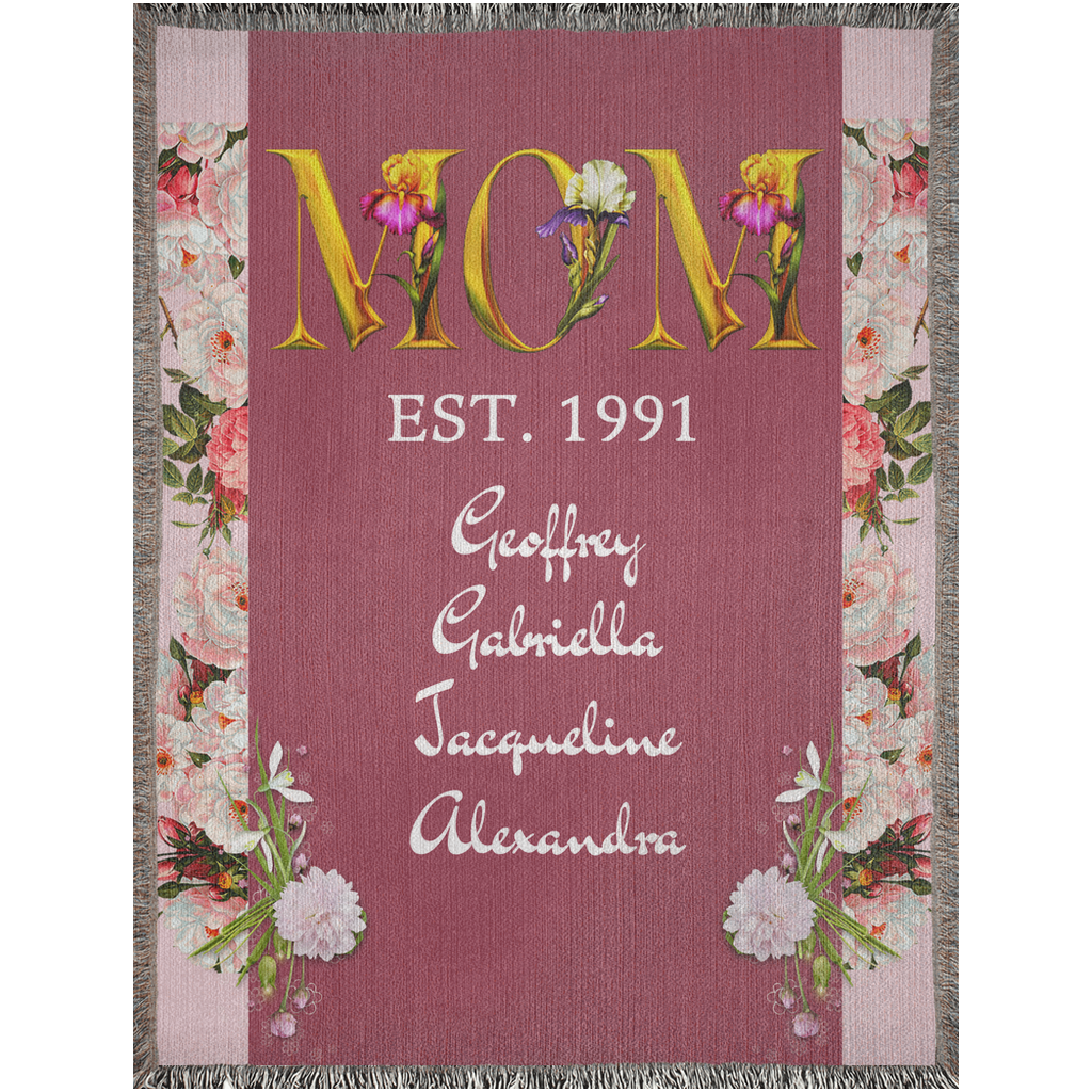 Personalized Mom Established Woven Blanket